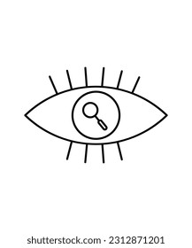 eye with search icon, vector best line icon.