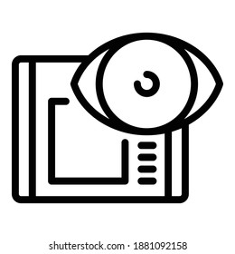 Eye security control icon. Outline eye security control vector icon for web design isolated on white background