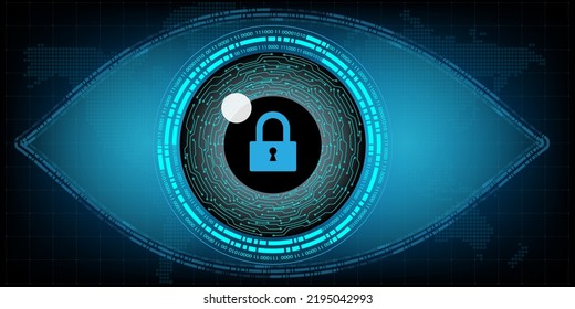 Símbolo de Eye Security tarjeta de circuitos de diseño moderno futuro de sitios web o portada de portada para el concepto de tecnología y finanzas y la futura empresa de educación