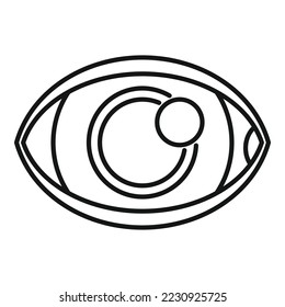 Eye see icon outline vector. Look vision. Human lens