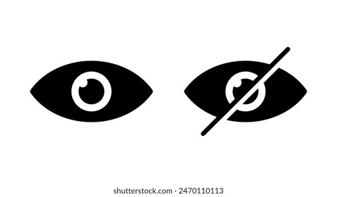 Eye and sensitive content icon. Social media violence post concept. Visible and invisible sign symbol