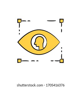 eye sensor and human face icon