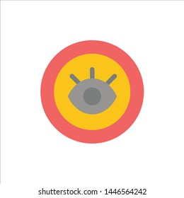 Eye, Service, Support, Technical  Flat Color Icon. Vector icon banner Template