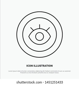 Eye, Service, Support, Technical Line Icon Vector
