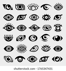 Eye set. Collection icon eye. Vector