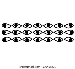 Eye set in a minimalist style