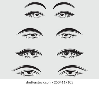 Eye set on white background, eyelash, false, lash, illustration, girl, salon, vector, vector illustration, eye.eps
