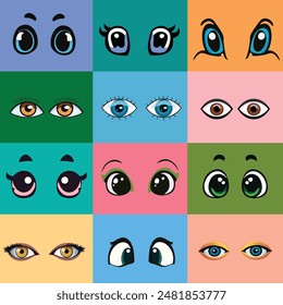 eye set vector eyes hand drawn