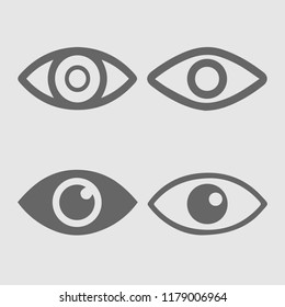 Eye set vector icon. Eyes simple isolated pictogram. Vision symbol.