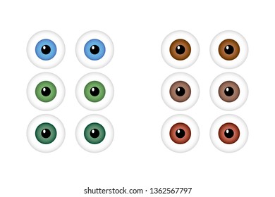 Eye set.  Vector icons on white background.