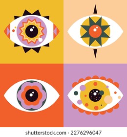 Eye seticon vector. Eye flat illustration. Virtual Reality. Concept of future innovations. People and interacting with virtual reality