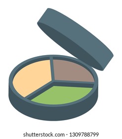 Eye shades kit icon in isometric vector