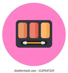 Eye shadow flat icon isolated on pink background. Beauty and Makeup sign symbols in flat style. Vector illustration for web and mobile design.