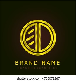 Eye shadow golden metallic logo