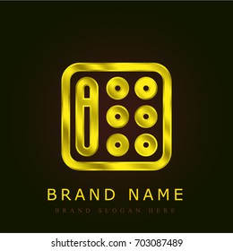 Eye shadow golden metallic logo