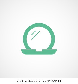 Eye Shadow Green Flat Icon On White Background