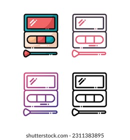 Diseño de icono de sombra ocular en cuatro colores de variación