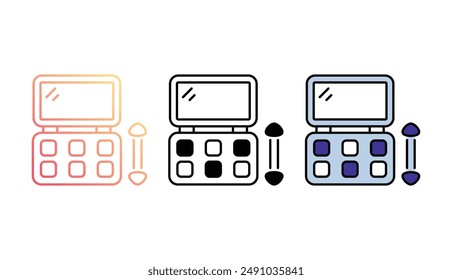 Eye Shadow Icon Design mit weißem Hintergrund Stock Illustration