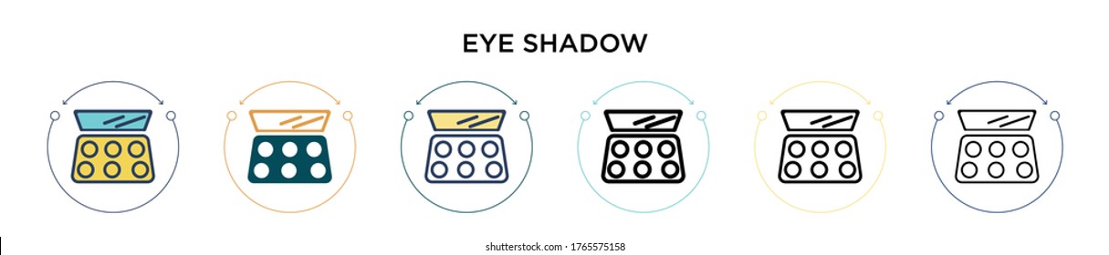 Eye shadow icon in filled, thin line, outline and stroke style. Vector illustration of two colored and black eye shadow vector icons designs can be used for mobile, ui, web