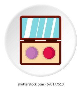 Eye shadow icon in flat circle isolated vector illustration for web