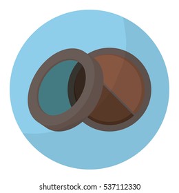 eye shadow icon over white background. makeup concept. colorful design. vector illustration