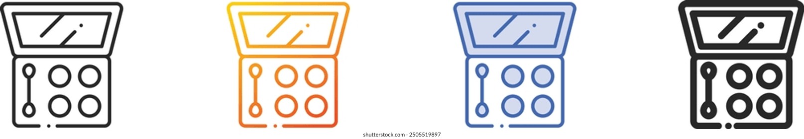 eye shadow icon.Thin Linear, Gradient, Blue Stroke and bold Style Design Isolated On White Background