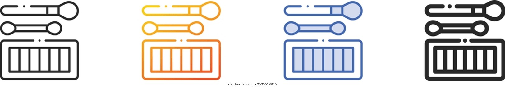 eye shadow icon.Thin Linear, Gradient, Blue Stroke and bold Style Design Isolated On White Background