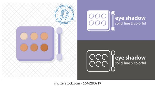 Eye shadow kit flat icon. line icon