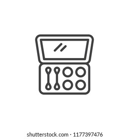 Eye shadow kit outline icon. linear style sign for mobile concept and web design. Eyeshadow palette simple line vector icon. Symbol, logo illustration. Pixel perfect vector graphics