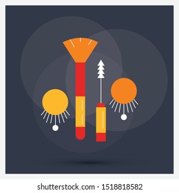Eye shadow kit outline icon with black background