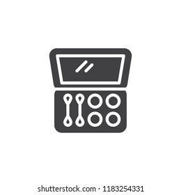 Eye shadow kit vector icon. filled flat sign for mobile concept and web design. Eyeshadow palette simple solid icon. Symbol, logo illustration. Pixel perfect vector graphics