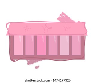 Eye shadow for make up. Flat fashion icon on white background. Color icons with cosmetic products to create a make-up for internet, web, mobile apps, interface design, presentations.