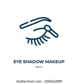 Eye shadow makeup icon. Linear vector illustration from pretty collection. Outline eye shadow makeup icon vector. Thin line symbol for use on web and mobile apps, logo, print media.