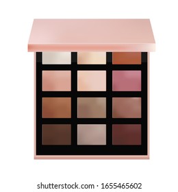 
Eye Shadow Makeup Palette Vector Illustration. Open Modern Palette With Natural Pink Colors, Compact Kit. Beauty And Care Concept. Stock Realistic Image Isolated On White Background
