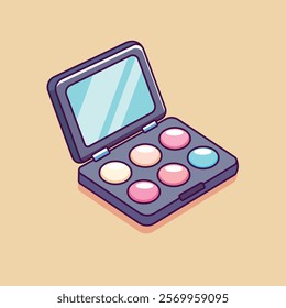 Eye shadow makeup tools Cartoon Vector Icon Illustration. makeup tools Icon Concept Isolated Premium Vector. Flat Cartoon Style