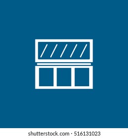 Eye Shadow With Mirror Flat Icon On Blue Background