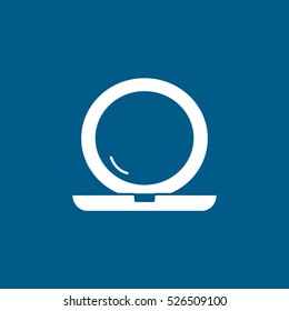 Eye Shadow With Mirror Flat Icon On Blue Background