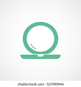 Eye Shadow With Mirror Green Flat Icon On White Background