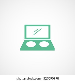 Eye Shadow With Mirror Green Flat Icon On White Background