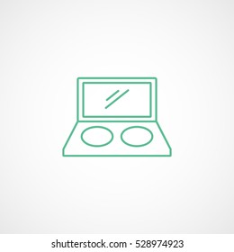 Eye Shadow With Mirror Green Line Icon On White Background