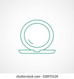 Eye Shadow With Mirror Green Line Icon On White Background