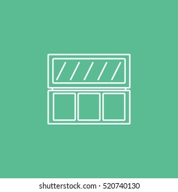 Eye Shadow With Mirror Line Icon On Green Background