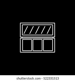 Eye Shadow With Mirror Line Icon On Black Background