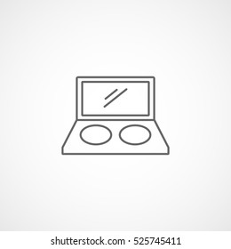 Eye Shadow With Mirror Line Icon On White Background