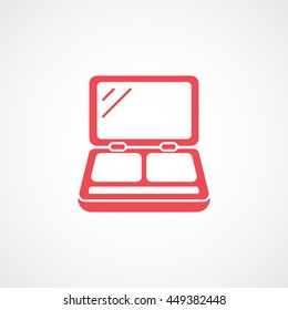 Eye Shadow With Mirror Red Flat Icon On White Background