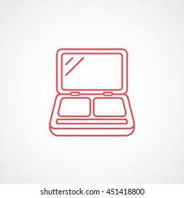 Eye Shadow With Mirror Red Line Icon On White Background