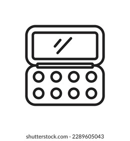 Eye Shadow Outline Icon Vector Illustration 
