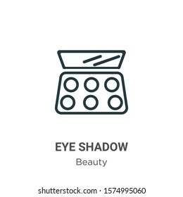 Eye shadow outline vector icon. Thin line black eye shadow icon, flat vector simple element illustration from editable beauty concept isolated on white background