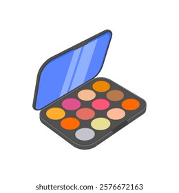 Eye Shadow Palette, Cosmetics Vector Illustration Isolated