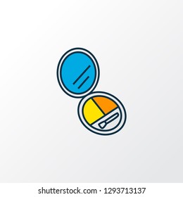 Eye shadow palette icon colored line symbol. Premium quality isolated face-powder element in trendy style.